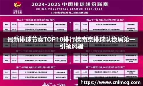 最新排球节奏TOP10排行榜南京排球队稳居第一引领风骚