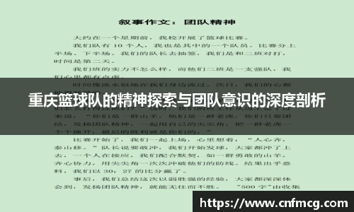 重庆篮球队的精神探索与团队意识的深度剖析