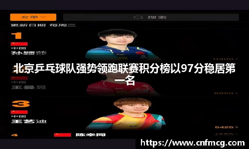 北京乒乓球队强势领跑联赛积分榜以97分稳居第一名