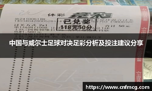 中国与威尔士足球对决足彩分析及投注建议分享